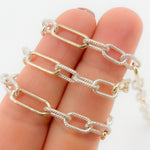 Load image into Gallery viewer, V307TT. Gold Filled and Silver Mixed Link Chain – Smooth Long Links and Twisted Short Links