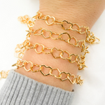 Load image into Gallery viewer, 1408FGF. Gold Filled Flat Heart Link Chain