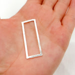 Load image into Gallery viewer, 40MM White Sterling Silver Brushed Rectangle Connector
