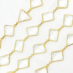 Load image into Gallery viewer, Crystal Rectangular Shape Bezel Gold Plated Wire Chain
