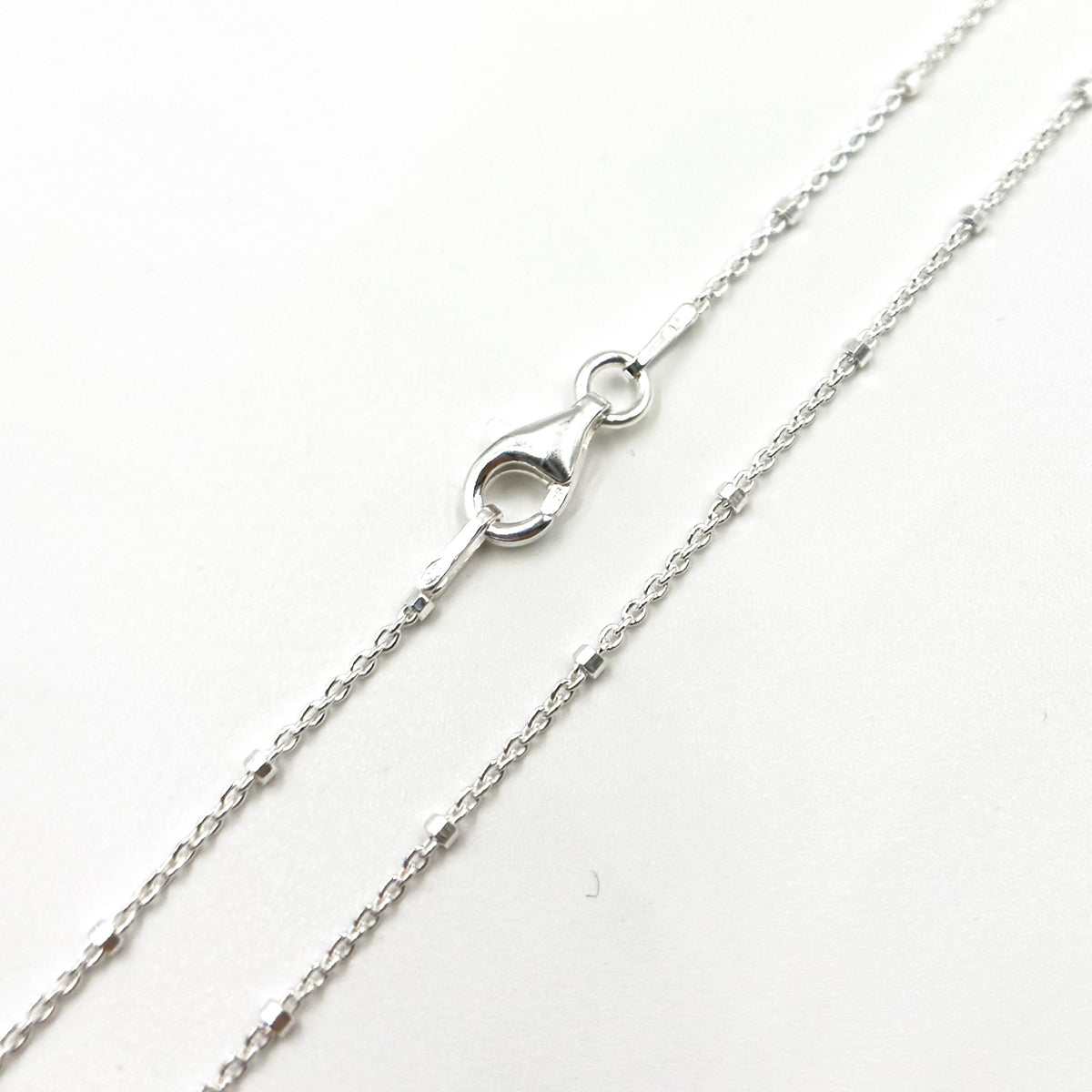 Sterling Silver Cube Satellite Finished Necklace