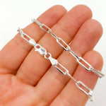 Load image into Gallery viewer, Sterling Silver Diamond Cut Paperclip Necklace