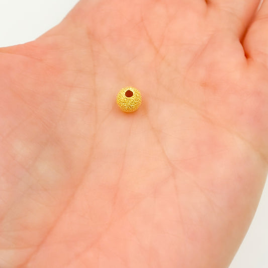 6MM Gold Plated Sterling Silver Laser Cut Beads