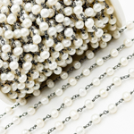 Load image into Gallery viewer, PRL26. Round White Freshwater Pearl Wire Wrap Chain