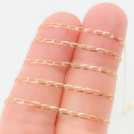 Load image into Gallery viewer, 14K Solid Yellow Gold Flat Open Curb Chain