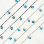 Load image into Gallery viewer, Blue Cubic Zirconia Round Shape Dangle Chain