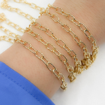 Load image into Gallery viewer, V137DCGP. Gold Plated 925 Sterling Silver Diamond Cut Paperclip Chain