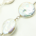 Load image into Gallery viewer, Coin Shape Freshwater Pearl Wire Wrap Chain