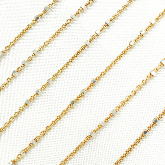 Gold Plated 925 Sterling Silver Satellite 3 Cubes Chain