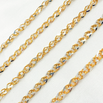 Load image into Gallery viewer, Two Tone Gold Plated and White 925 Sterling Silver Wheat Chain