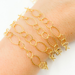 Load image into Gallery viewer, Gold Plated 925 Sterling Silver Diamond Cut Oval & Round Links Chain.