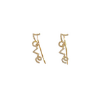 Load image into Gallery viewer, EFD53681. 14K Solid Yellow Gold and Diamonds LOVE Dangle Earrings