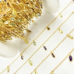 Load image into Gallery viewer, Multi Color Cubic Zirconia Marquise Shape Dangle Chain
