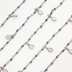 Load image into Gallery viewer, Coated Black Spinel & CZ Dangle Oxidized Wire Chain