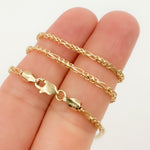 Load image into Gallery viewer, 14K Solid Gold Round Figaro Link Chain
