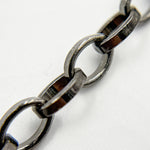 Load image into Gallery viewer, Black Rhodium Sterling Silver Flat Oval Link Chain