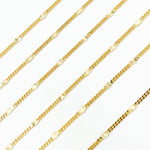 Load image into Gallery viewer, 14k Solid Gold Curb & Diamond Cut Marina Link Chain
