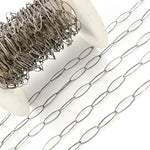 Load image into Gallery viewer, Oxidized Sterling Silver Smooth Marquis Shape Link Chain