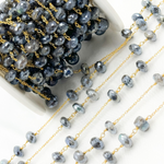 Load image into Gallery viewer, Coated Labradorite Gold Plated Wire Chain.