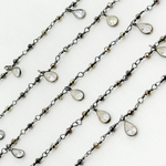 Load image into Gallery viewer, Pyrite & CZ Dangle Oxidized Wire Chain.