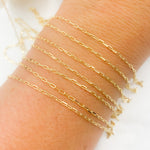 Load image into Gallery viewer, 14K Solid Gold Dimond Cut Paperclip Chain