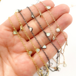 Load image into Gallery viewer, Created White Opal Triangle Shape Dangle Chain