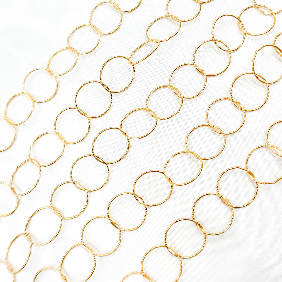 14K Gold Filled Twisted Round Link Chain