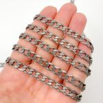 Load image into Gallery viewer, Sterling Silver Oxidized Flat Curb Chain