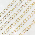 Load image into Gallery viewer, 14K Gold Filled Hammered Round Link Chain