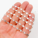 Load image into Gallery viewer, Sterling Silver Hammered Diamond Link Chain