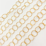 Load image into Gallery viewer, Gold Plated Sterling Silver Hammered Round Link Chain