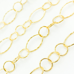 Load image into Gallery viewer, Gold Plated 925 Sterling Silver Diamond Cut Oval & Round Links Chain.