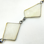 Load image into Gallery viewer, White Moonstone Fancy Shape Bezel Chain.