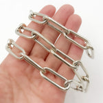 Load image into Gallery viewer, Sterling Silver Smooth Paperclip Chain
