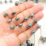 Load image into Gallery viewer, Coated Labradorite Gold Plated Wire Chain.