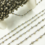 Load image into Gallery viewer, Steel Pyrite Black Rhodium 925 Sterling Silver Wire Chain