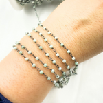 Load image into Gallery viewer, Aquamarine Coated Wire Wrap Chain