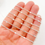 Load image into Gallery viewer, Sterling Silver Curb Chain with Diamond Cut Marina Link