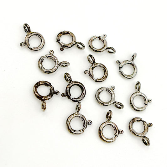6MM Black Rhodium Sterling Silver Spring Ring Clasp