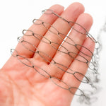 Load image into Gallery viewer, Oxidized Sterling Silver Diamond Cut Oval Link Chain