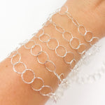Load image into Gallery viewer, Sterling Silver Diamond Cut Round Link Chain