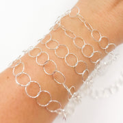 Sterling Silver Diamond Cut Round Link Chain