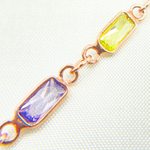 Load image into Gallery viewer, Multi Color Cubic Zirconia Rectangular Shape Connected Chain