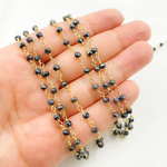 Load image into Gallery viewer, Coated Black Spinel Wire Chain