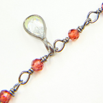 Load image into Gallery viewer, Garnet & CZ Dangle Oxidized Wire Chain