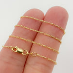 Load image into Gallery viewer, 14K Solid Yellow Gold Diamond Cut Bar Chain