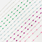 Load image into Gallery viewer, Sterling Silver Enamel Satellite Chains