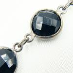 Load image into Gallery viewer, Black Spinel Round Shape Bezel Oxidized Wire Chain.