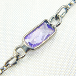 Load image into Gallery viewer, Multi Color Cubic Zirconia Rectangular Shape Connected Chain