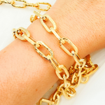 Load image into Gallery viewer, Gold Plated 925 Sterling Silver Thick Paperclip Chain